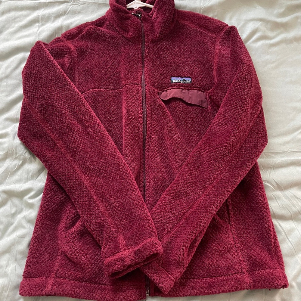 Vintage Full Zip Patagonia Fleece in Maroon, Sz. Small